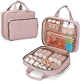 Damero Pill Bottle Organizer Bag, Travel Medicine Bag Organizer, Medicine Organizer and Storage for Pills, Vitamin, Fish Oil, Medical Supplements for Women and Men, Misty Rose