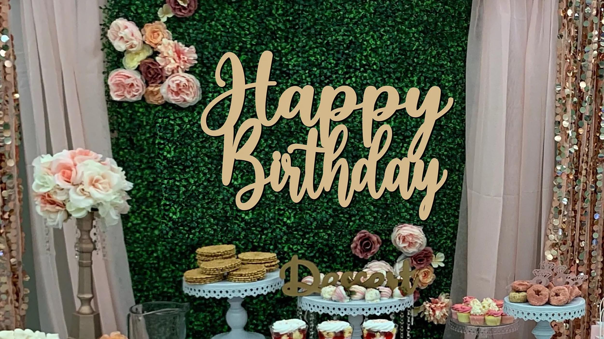 Photo 1 of Happy Birthday Wooden Sign for Backdrop, 16 x 13 inch Letters Sign for Balloon Arch Decorations Party Wall Decor