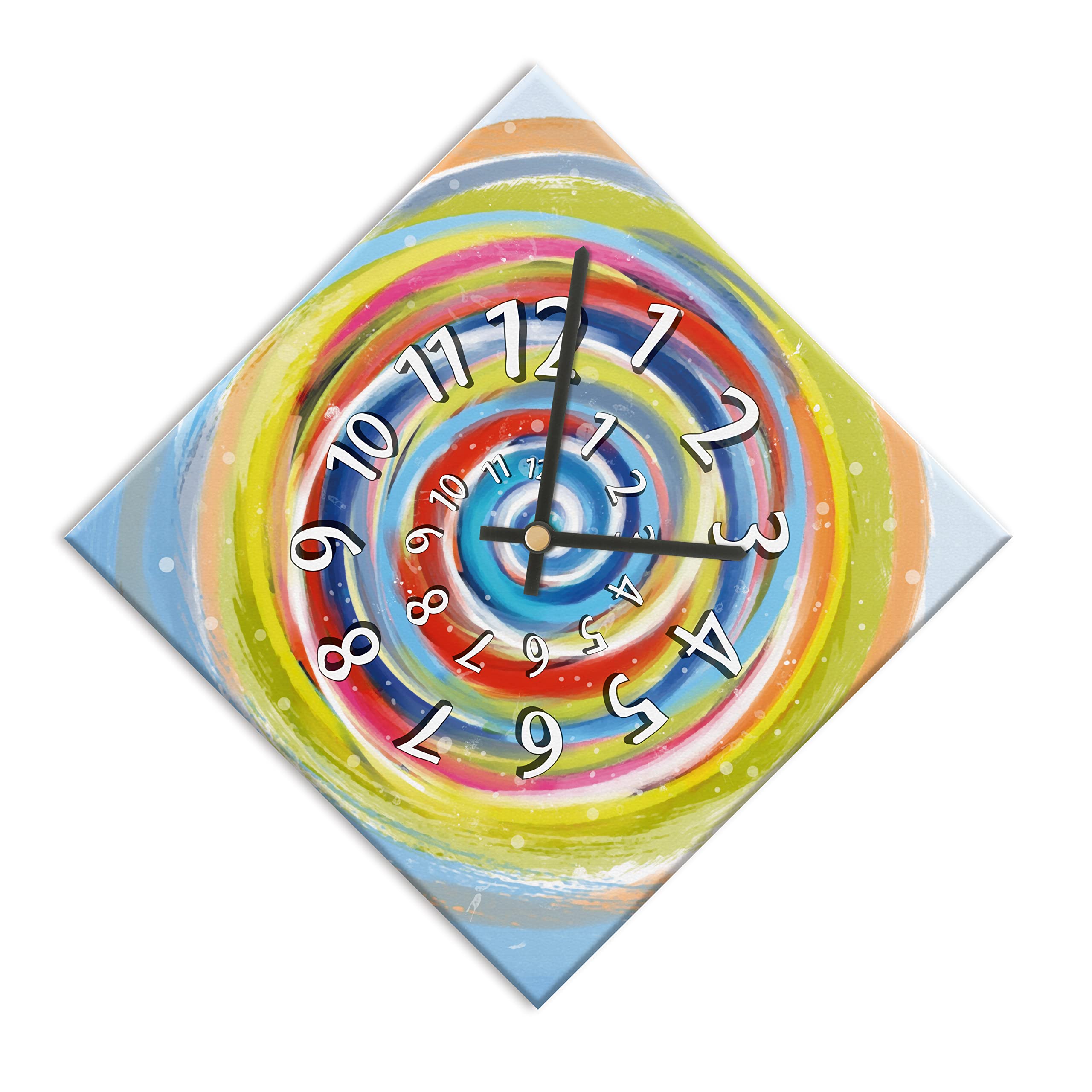 Mareli Wall Clock, Covered with printed paper, Multicolour, 42x42