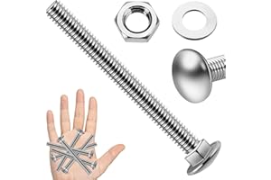 EASTPUK (14 Sets) 1/4-20 x 3 Carriage Bolts with Nuts and Washers, 304 Stainless Steel Round Head Square Neck 1/4 Carriage Bo