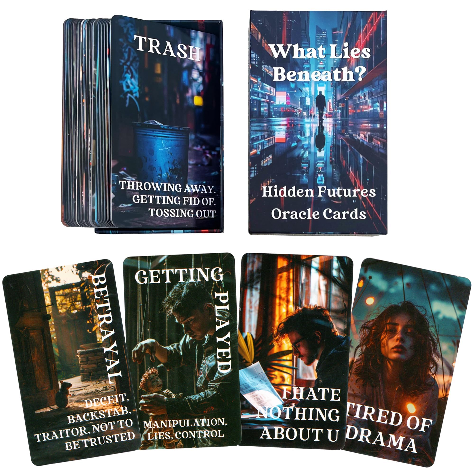 BAIYOOBAI Spill The Beans Oracle Cards, Relationships Oracle Cards, Life Oracle Deck, Oracle Cards Deck for Beginner, Revealing Secrets, Like Cheating, Betrayal, Haters