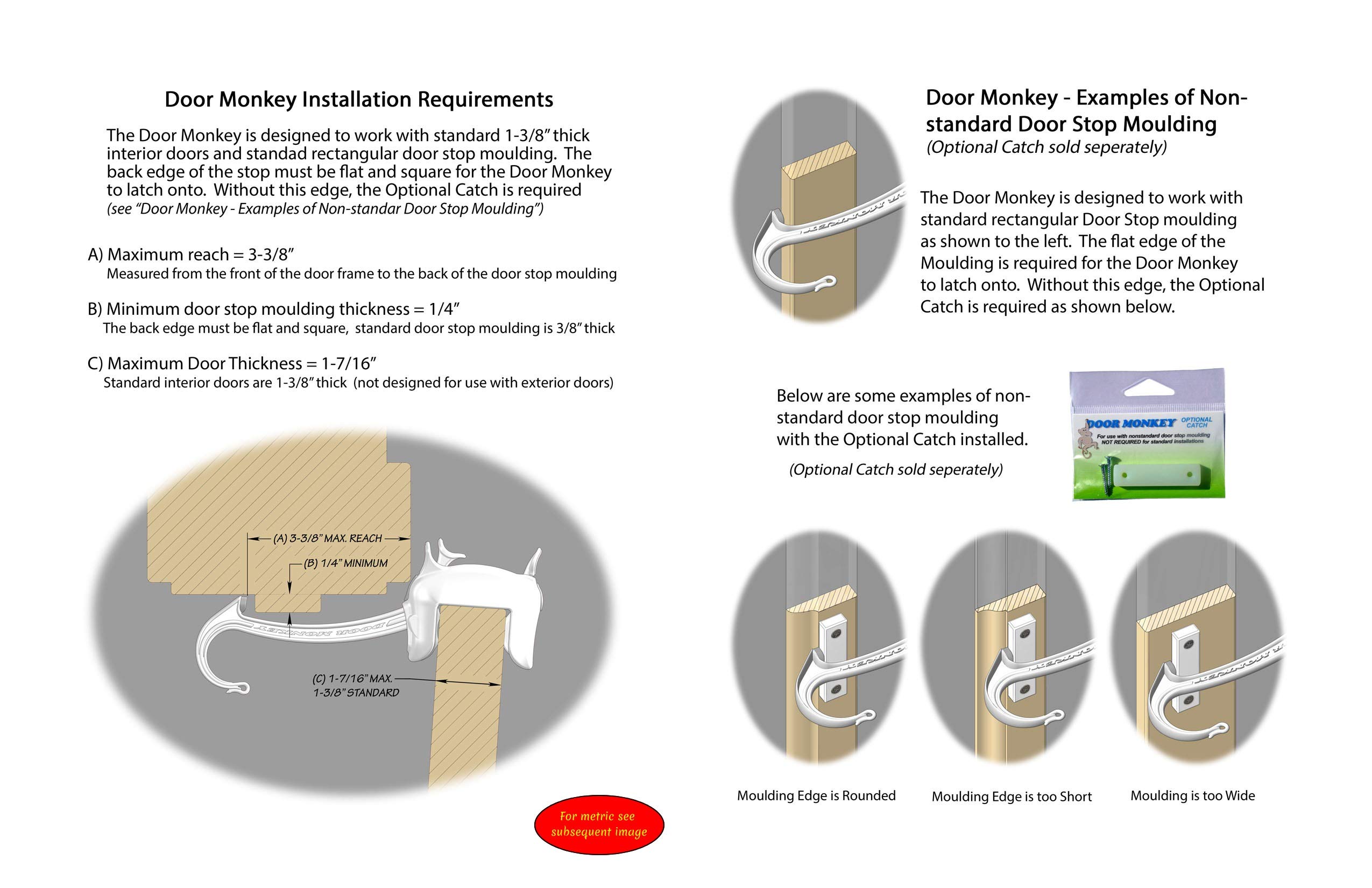 DOOR MONKEY Door Lock & Pinch Guard - Safety Door Lock For Kids - Baby Proof Door Lock For Bedrooms, Bathrooms & Kitchens - Easy, Convenient & Simple To Install - Very Portable - Great For Dogs & Cats