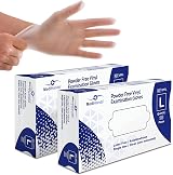 Farla Medical MediHands Large Clear Vinyl Gloves 200ct Powder Free Latex Free view 1