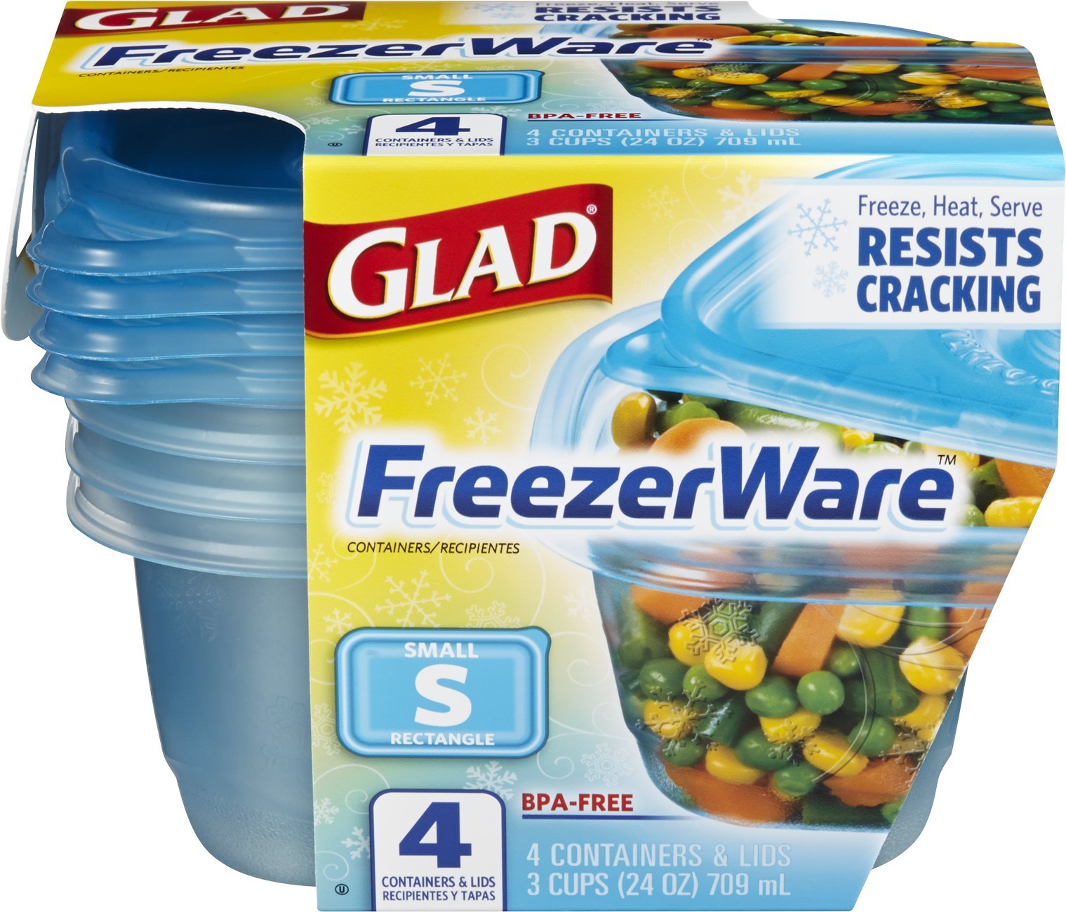 Glad Food Storage Containers Glad FreezerWare Containers Large 64 Ounce 2