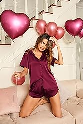 Ekouaer Satin Pajamas for Women 2 Piece Sleepwear