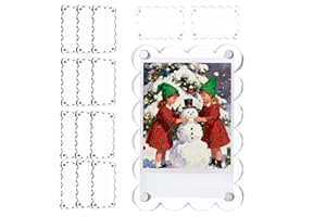 NEUREGY 15 Pack 2.36 x 3.54 Inch Acrylic Fridge Magnetic Frame Scalloped, Double Sided Polaroid Frame, Refrigerator Magnet Picture Frame for Fujifilm Instax Mini