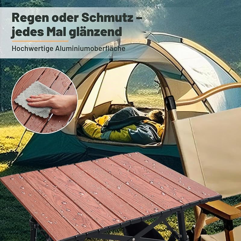 klappbar Campingtisch aus Aluminium, Höhenverstellbar