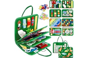 Esjay Toddler Busy Board Montessori Toys, Toddler Toys Boys Girls Gifts, Sensory Board Busy Book Educational Learning Activities for Fine Motor Skills, Travel Toys for Airplane
