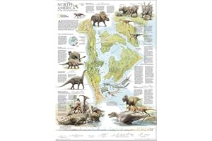 National Geographic Dinosaurs of North America Wall Map (22.25 X 30.5 In)