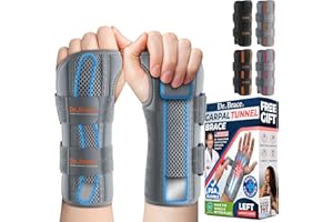 DR. BRACE Adjustable Wrist Brace Night Support for Carpal Tunnel, FSA & HSA Eligible, Doctor Developed, Upgraded with Double 