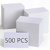 500 Pack Blank White PVC ID Cards - CR80 30 Mil Plastic Cards for Photo ID Badge Printers - Premium Blank Credit Card Compatible with Most Printers