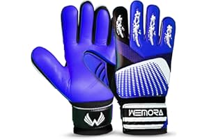 WEMORA Soccer Goalie Gloves for Kids Youth Junior Boys 4mm Anti Slip Strong Grips Palm Football Goalkeeper Gloves
