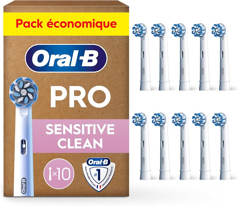 Brossettes de Rechange Sensitive Clean, lot de 10, Blanches