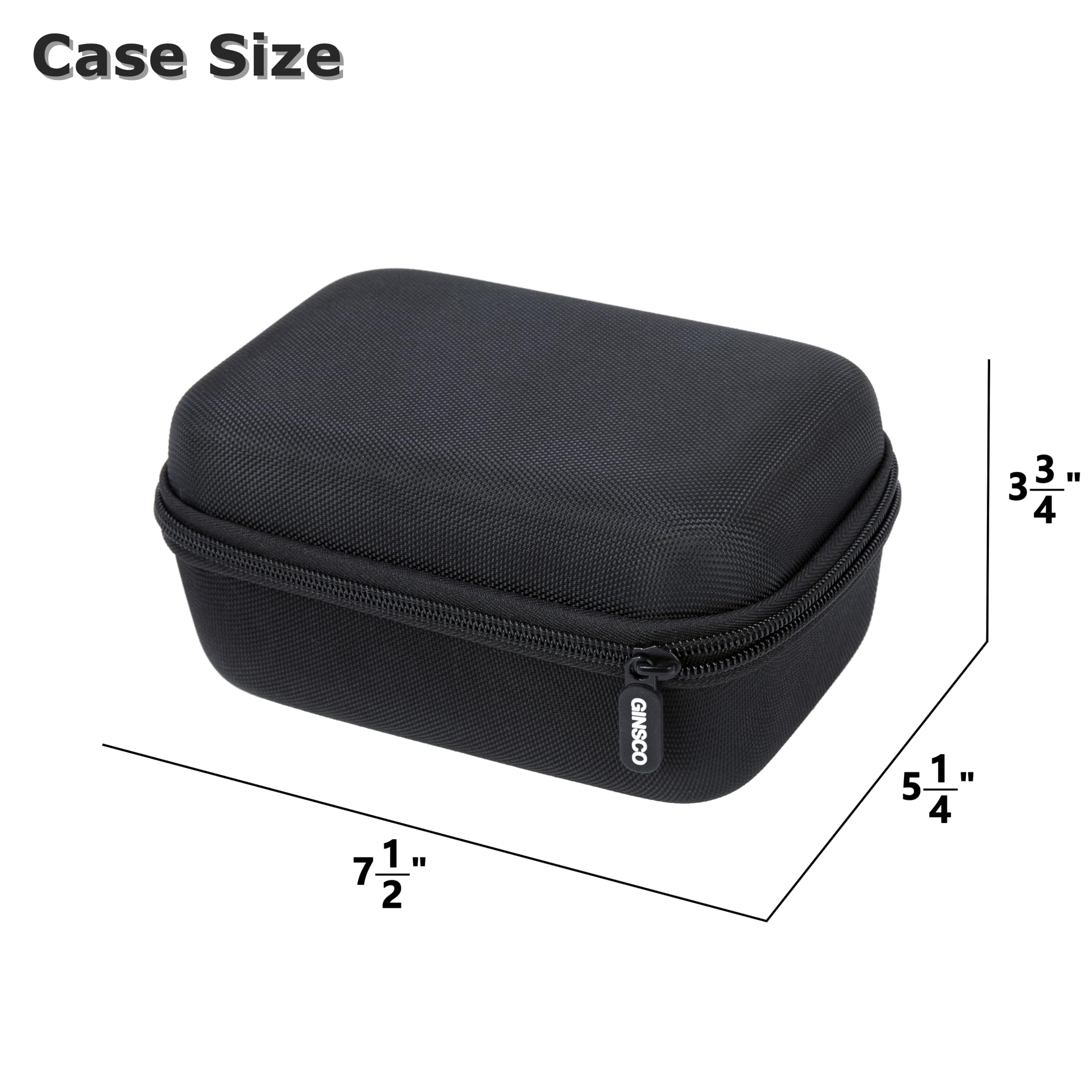 Ginsco Compact Hard Shell Case for Blood Pressure Monitor, Compatible with Omron Bronze/iHealth/Oklar, Portable Carrying Travel Case with Handle, Mesh Pocket for Cuff/Batteries/Charger (Black, M)