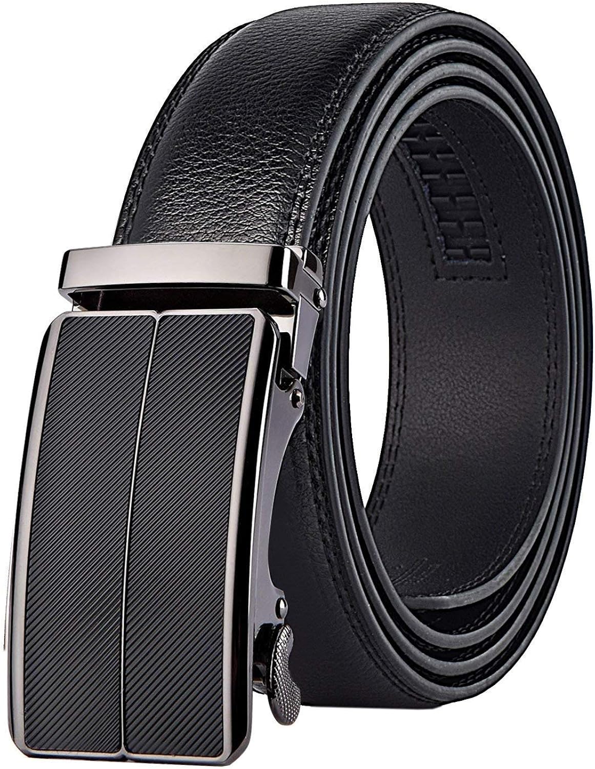 Men'S Men'S Men'S Belt Men'S Leather Belt Comfortable Sizes Ratchet Belt Automatic Metal Buckle