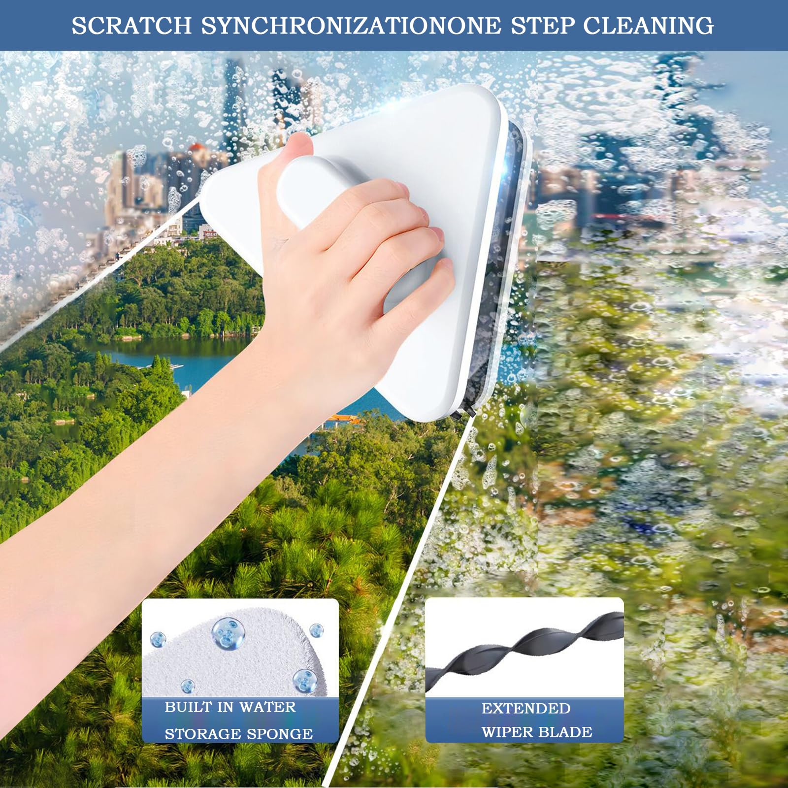 Condition photo showing New/Like New for magnetic windshield cleaner tool,outside glass wiper,double-sided window brush glass wiper cleaning