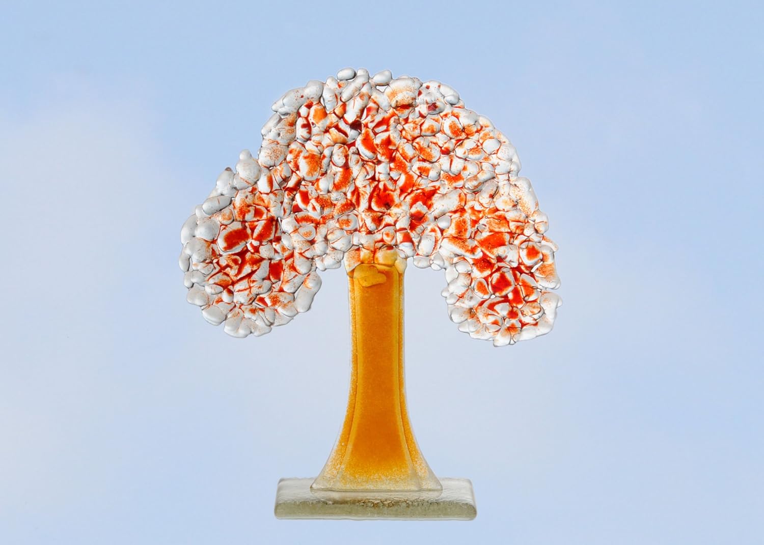 D&J Glassware Fused Glass Four Seasons Tree Collection - Autumn, Gold, Orange, White - Image 3