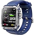 KEEPONFIT Smart Watch for Men, Answer/Make Bluetooth Calls, Metal Frame 1.8" Alexa Built-in Fitness Tracker with IP68/100 Sports Modes/Heart Rate/SpO2/Stress/Sleep Monitor for iOS/Android (Blue)