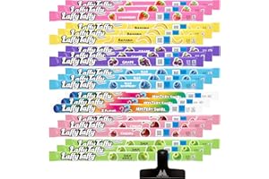 Laffy Taffy Ropes Variety Pack - 21 Pack (3 of each flavor) - 7 Flavors - Strawberry, Banana, Grape, Blue Raspberry, Mystery Swirl, Cherry, Sour Apple Taffy Candy - With Mighty Merchandise Bag Clip