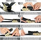 Ohuhu Ratchet Straps 4 Pack 4.6m x 25mm 680kg Break Strength view 5