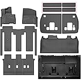 11 PCS Floor Mats for 2025 2026 Kia Carnival Hybrid 8-Seater (Not for Fuel) - All Weather TPE Floor Liners Cargo Liner with Backrest Mats Carnival Accessories Custom Fit Trunk Mats Full Set, Black