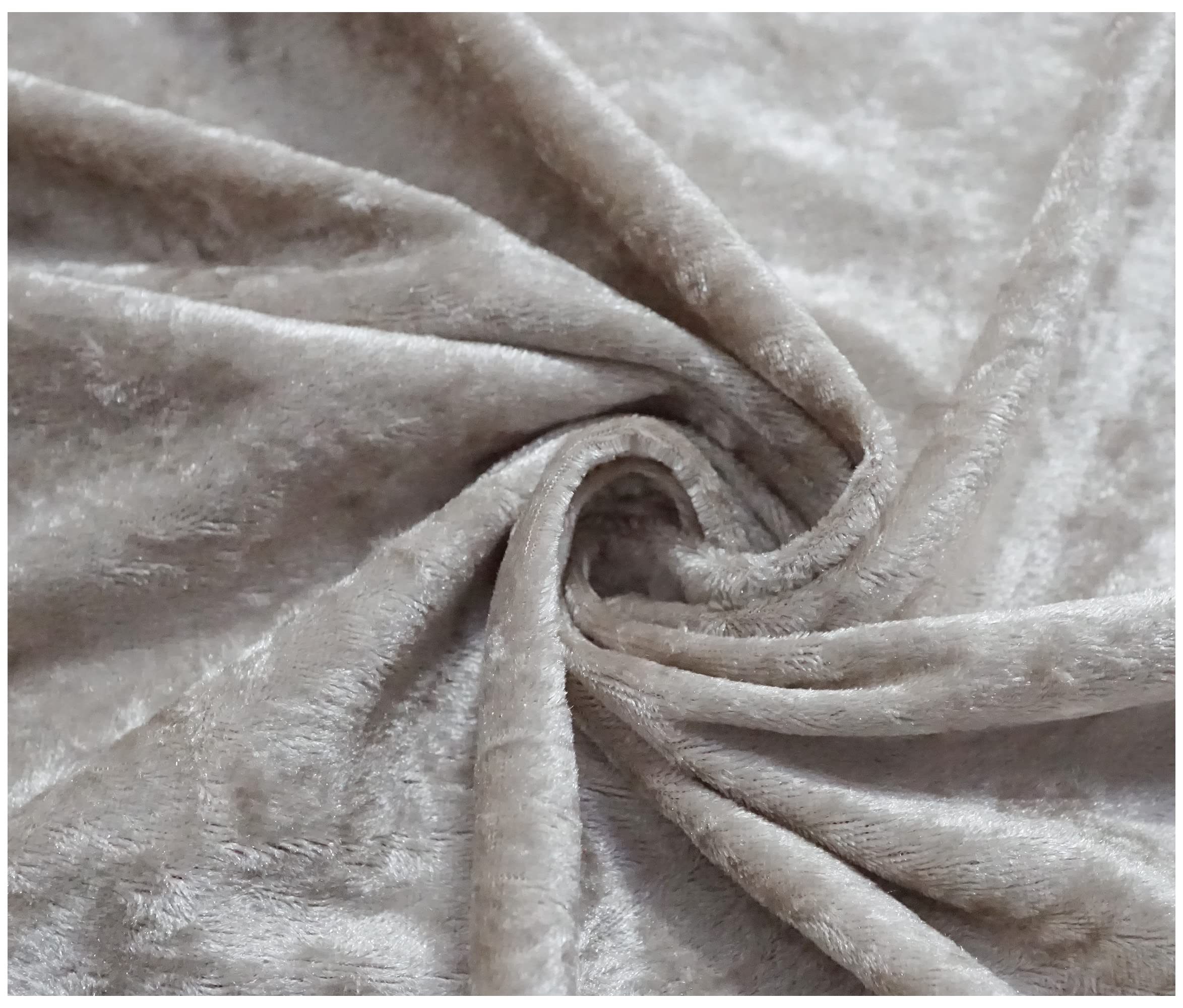 Crushed Velvet Fabric Craft Stretch Velour Material - Soft Furnishing & Craft Velour Fabric - 150cm Wide (Champagne, 300cm x 150cm (118" x 60")) — image 1