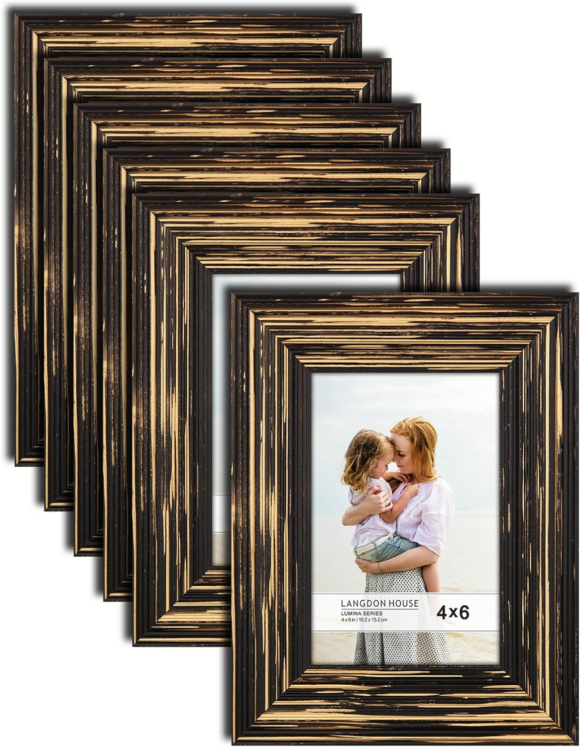 Langdon House 4x6 Real Wood Picture Frames (6 Pack