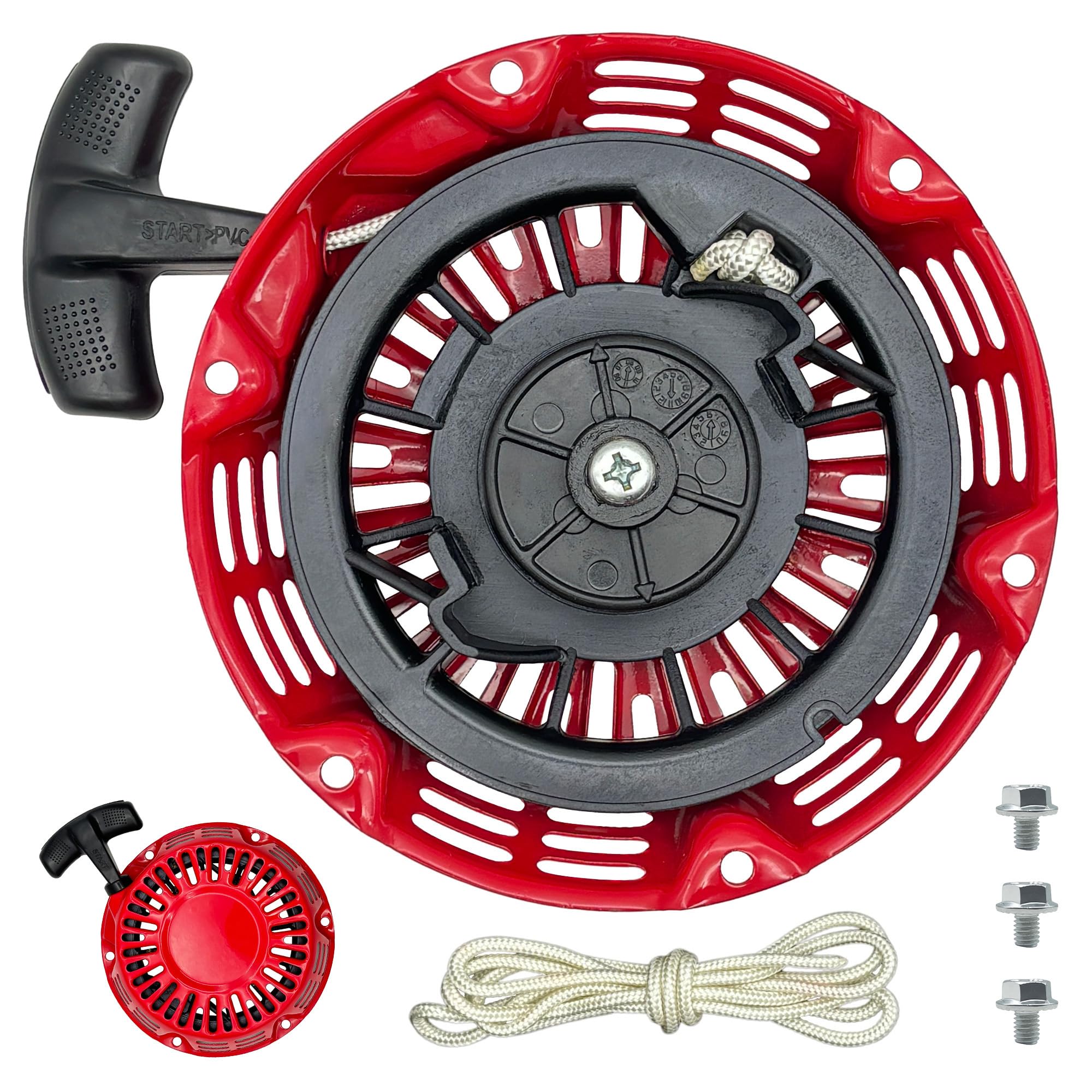 YGQ GX160 Pull Start Assembly with Recoil Starter Rope for Honda GX200 GX120 Pull Cord Replacement Red 28400-ZH8-023ZB 28400-Z0T-003ZB 28400-Z4M-305ZB