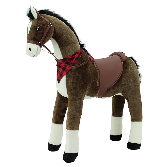 Sweety Toys 7523 Plüsch Stehpferd 'Sicherheit !' PRINCESS XXL GIGANT Höhe 110 cm Riesenpferd robustes, stabiles Reitpferd Sta