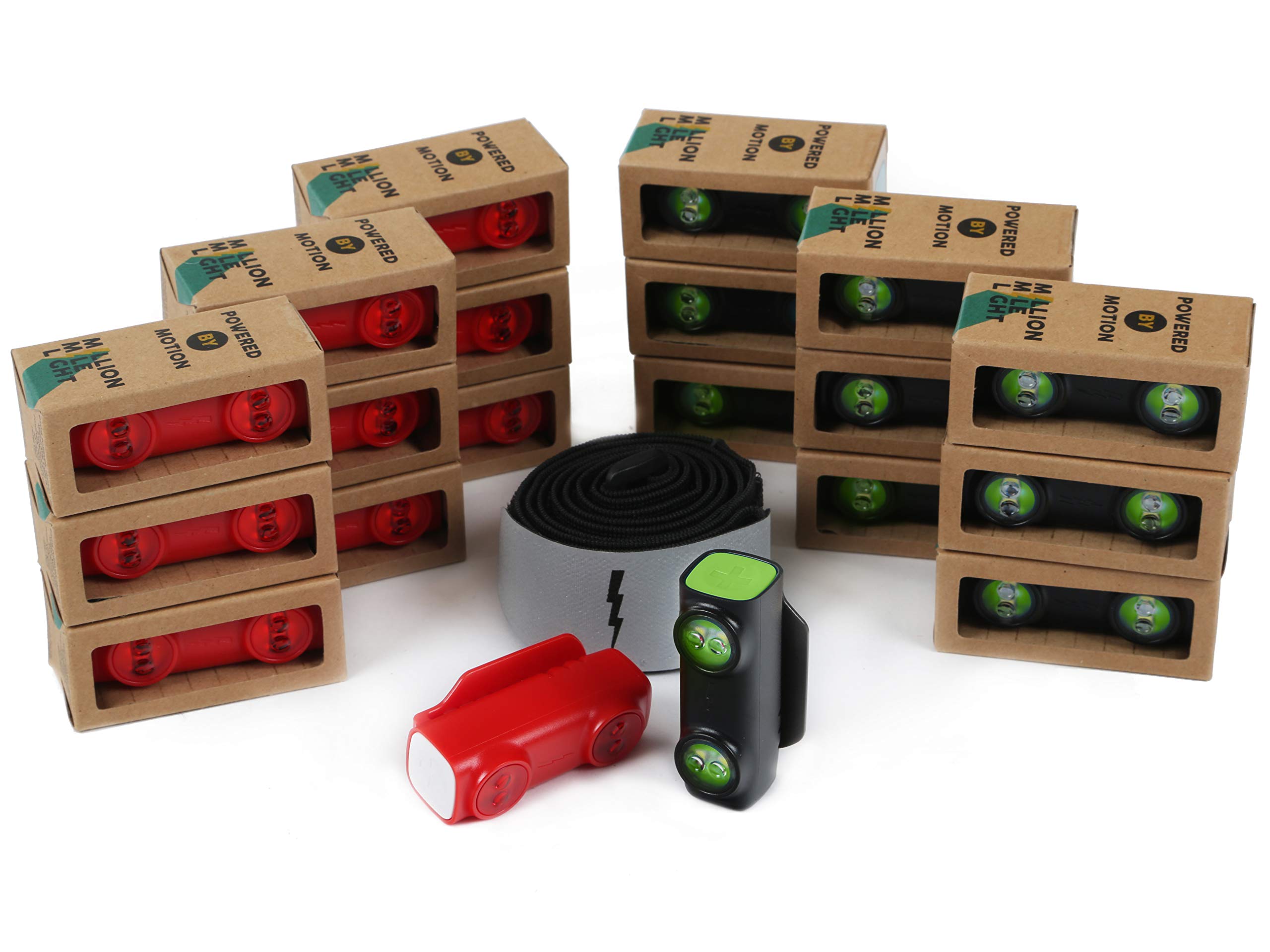 Million Mile Light Battery Free Running Safety Light - Black/Green/White