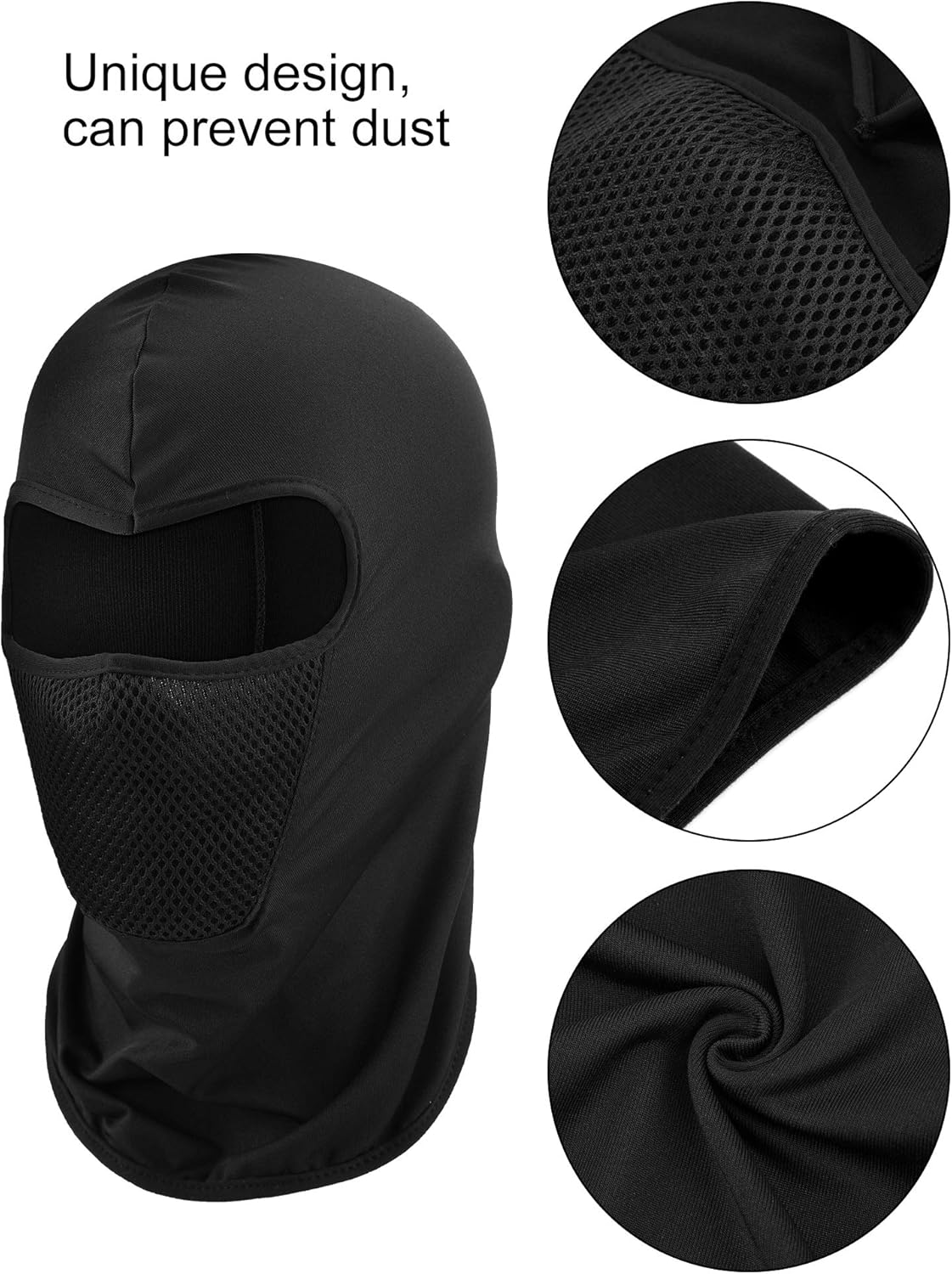 3 Pieces Balaclava Face Mask Motorcycle Windproof Camouflage Fishing Face Cover (Black) at  Men’s Clothing store