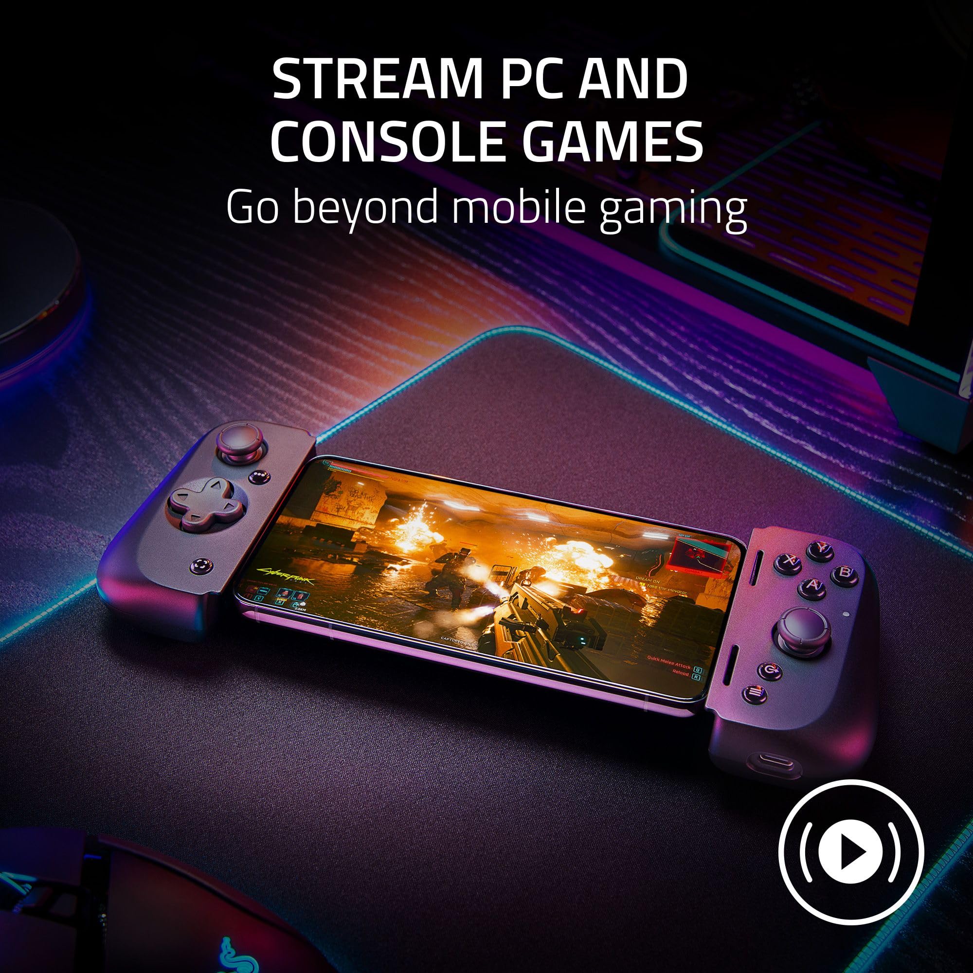 Razer Kishi V2 Gaming Controller for Android & iPhone 15 Series (USB C): Console Quality Controls - Stream PC, Xbox, PlayStation Games on Phone, Mobile - Passthrough Charging - Virtual Controller Mode
