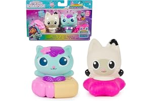 DREAMWORKS GABBY'S DOLLHOUSE Gabby’s Dollhouse: Gabby Cat Bath Squirters, Mercat & Pandy Paws Floating Toddler Bath Toys for Girls & Boys Ages 3 and up
