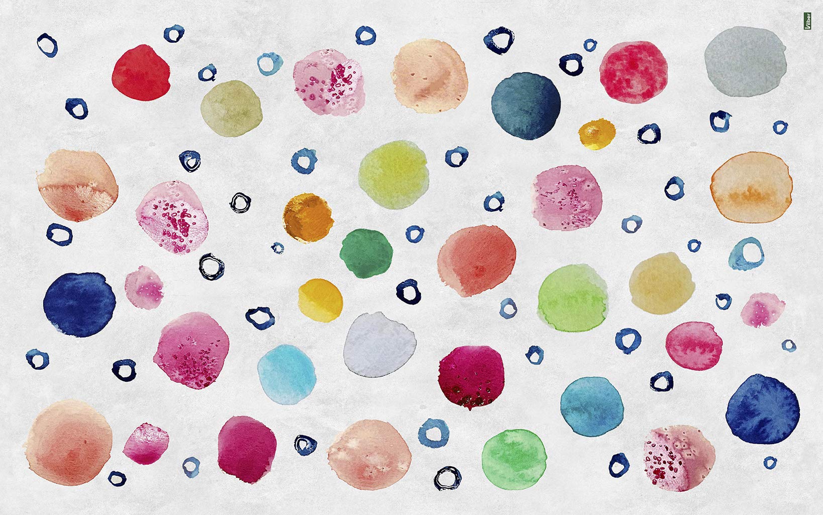 Vilber Kids Dots Carpet, Vinyl, multicoloured, 75 x 120 x 0.2 cm