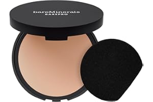bareMinerals Barepro Skin-Perfecting Powder Foundation, Matte Pressed Powder Foundation Full Coverage with Plant-Based Squalene, Oil Control, Vegan