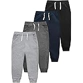 VOGRYE 4 Pack Boys Sweatpants Cotton Toddler Joggers Pants with Pocket Drawstring for Kids Toddler Boys 2T-6T