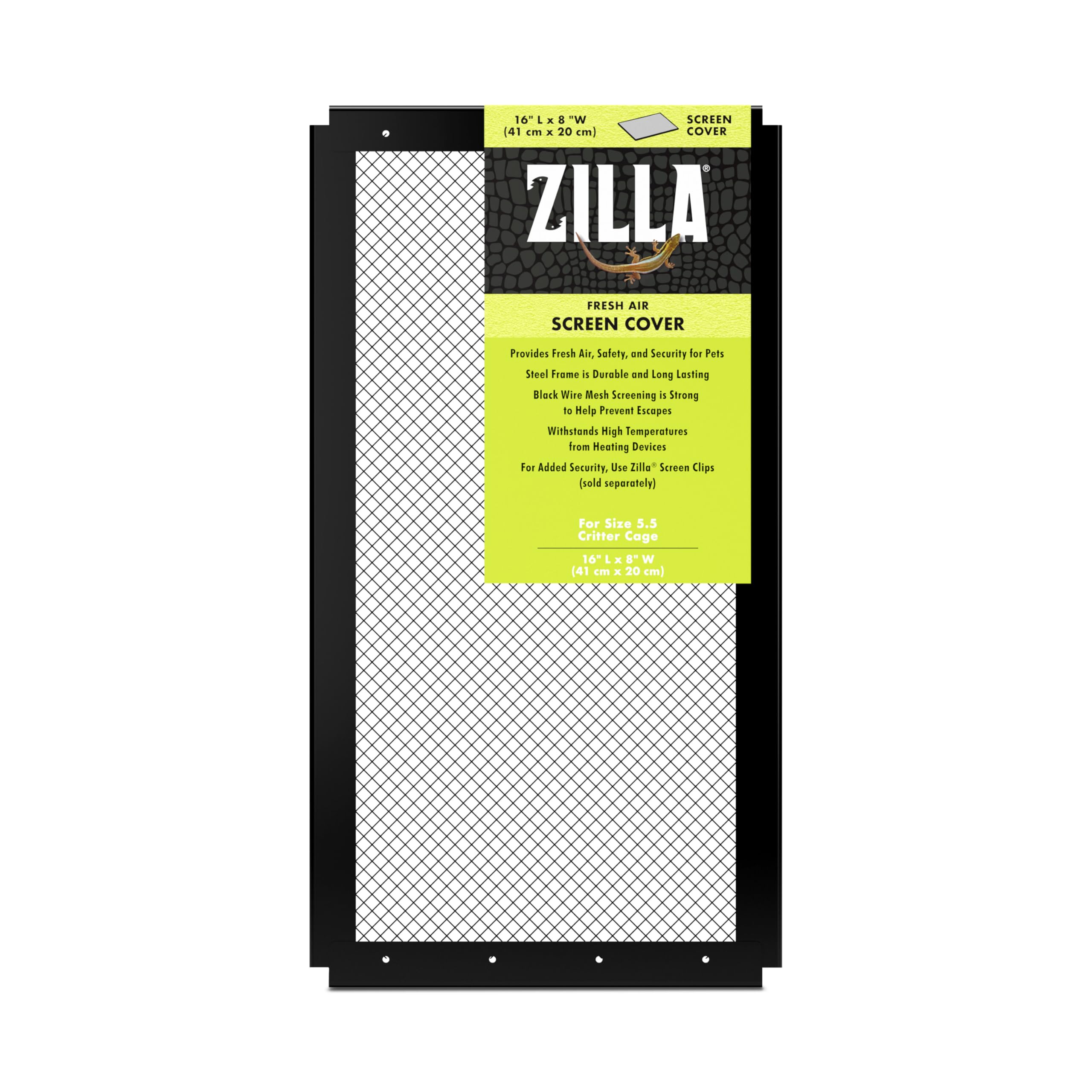 Zilla Pet Reptile Terrarium Fresh Air Screen Cover, 16" x 8"