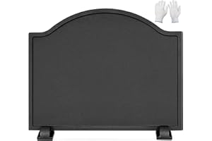 INNO STAGE 20 Inch Fireback for Fireplaces - Cast Iron Firebacks with Feet, Heavy Duty Fireplace Back Plate Protector, Fireplace Heat Reflector, Black