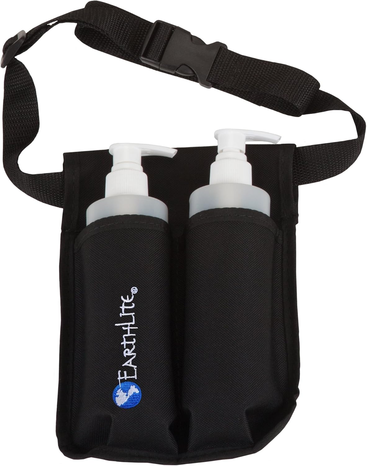 EARTHLITE Massage Bottle Holster Double Kit - Incl. 2 Bottles & Heavy Duty, Adjustable Double Holster for Massage Oil & Massage Lotion (2x 8oz): Health & Personal Care