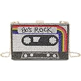 Renabro Women Retro Crossbody Bag Rhinestone Fun Unique Evening Clutch Purses for Women