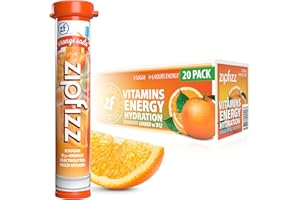 Zipfizz Daily Energy Drink Powder, Orange Soda, 20 Pack | 3-in-1 Sustained Energy, Rapid Hydration, and Essential Vitamins | Sugar-Free | Electrolyte Powder | Contains Vitamin B-12 & Antioxidants