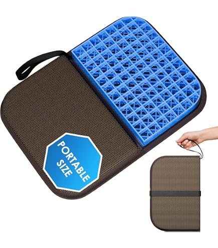 Coussin de siège en gel pour une assise longue, coussin de siège de voyage portable pour avion, design grille en gel pour plus de confort, coussin de chaise pliable pour avion, camping