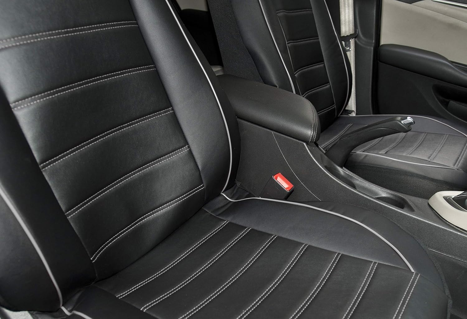 Amazon Co Jp Autoyouth シート カバー ミニ 普通 車 用 ソフト合成皮革 ブラック バケット シート プロテクター フロント シート 用 2 個 グレー 車 バイク