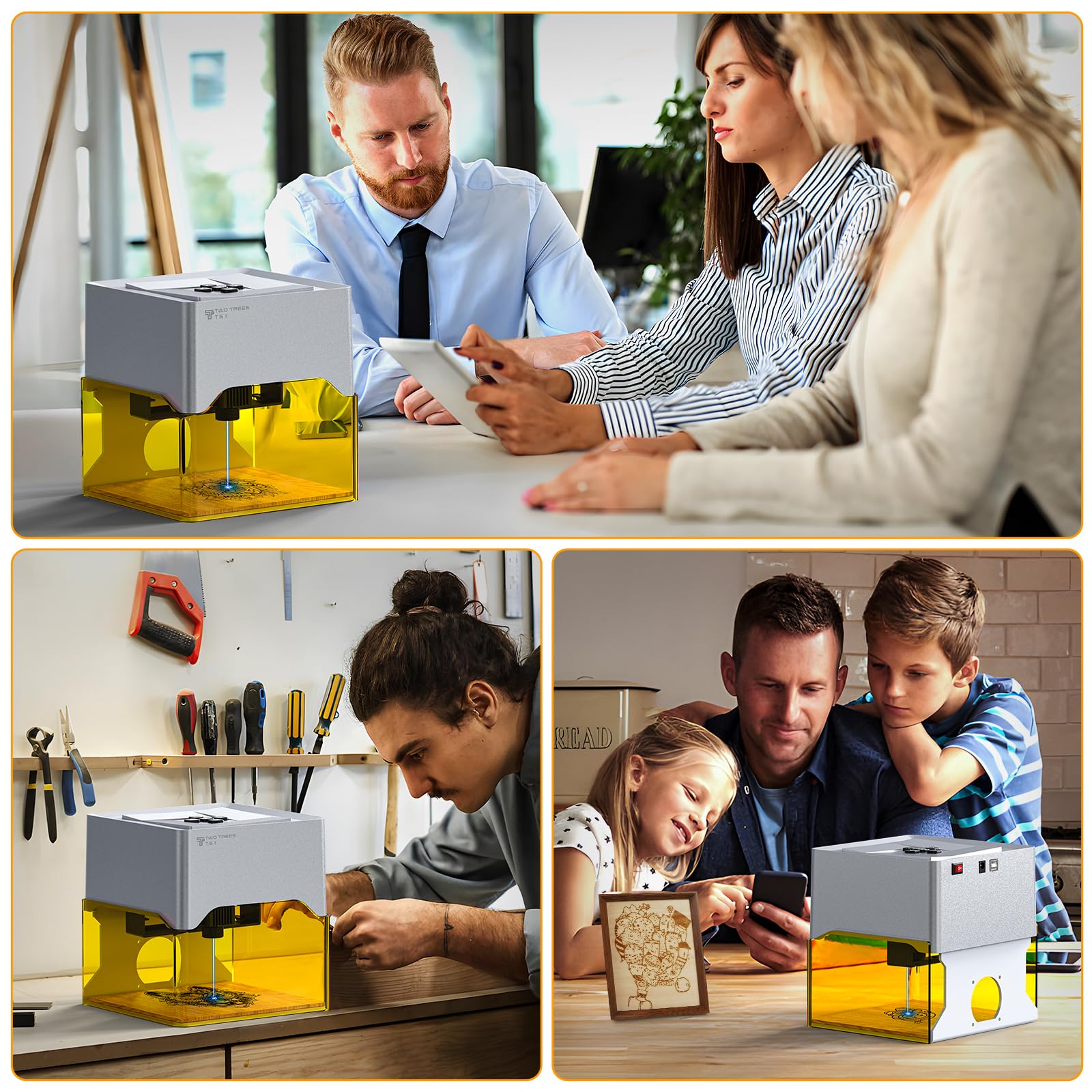 Twotrees TS1 Mini 3W Laser Engraver,Portable Laser Engraving Machine,Lase Cutter,3000mm/min Speed,80x80x30 mm Working Area,Laser Engraver Machine for Jewelry, Metal, Wood, Glass,Leather