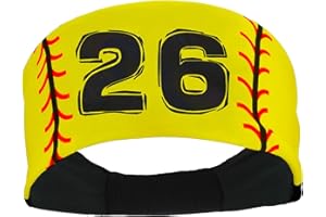 MadSportsStuff Softball Headband for Girls with Jersey Number (Numbers 00-39)