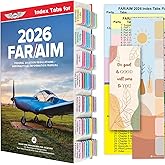 FAR AIM 2026 Index Tabs for Private Pilot(Book NOT Included), Upgraded Complete Tabs for Far/Aim 2026, Include 93pcs Tear-Resistant Color-Coded and Laminated Tabs with Bookmark and Placement Template