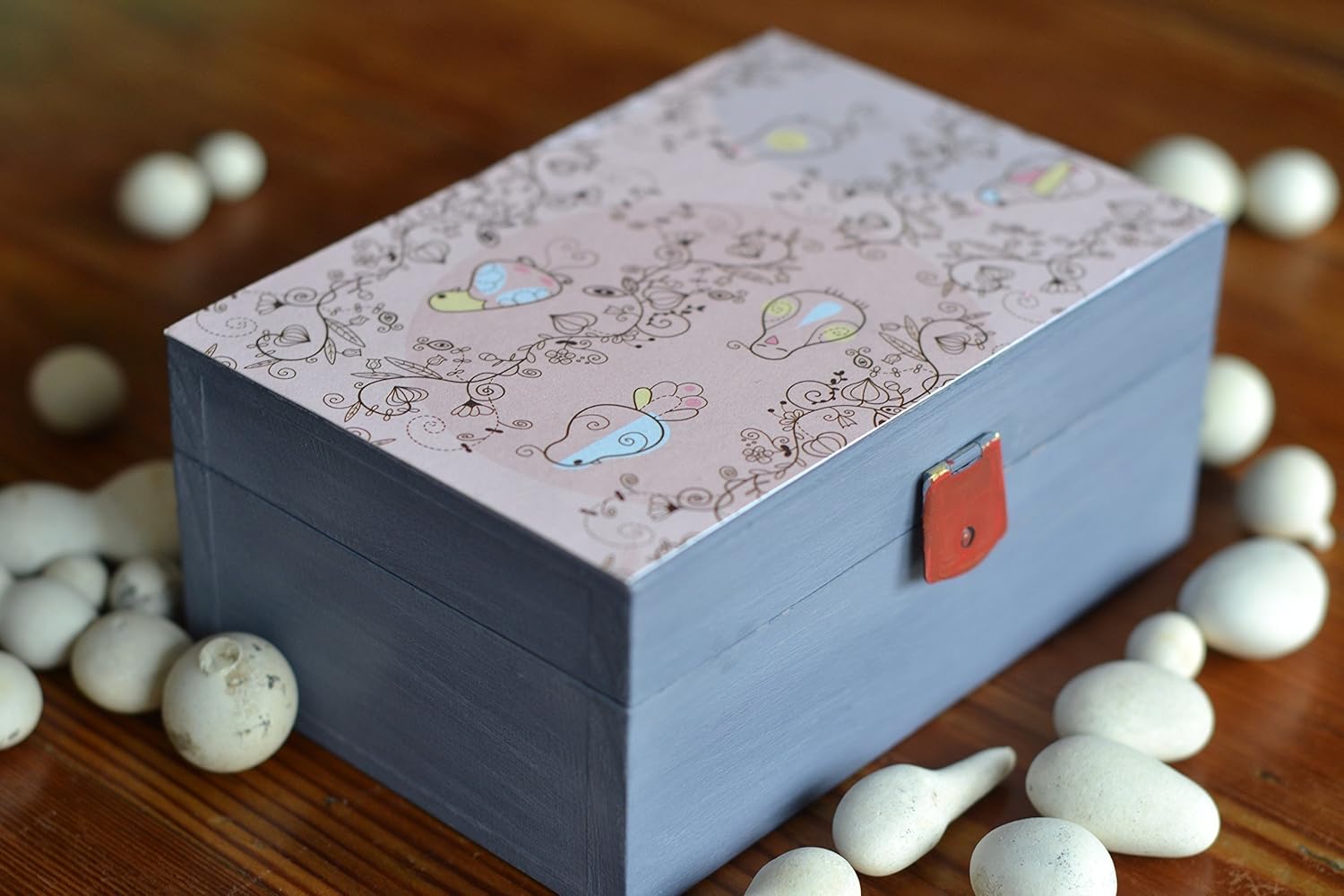 Caja de música manual malva y rosa. Melodias de música clásica.: Amazon.es: Handmade