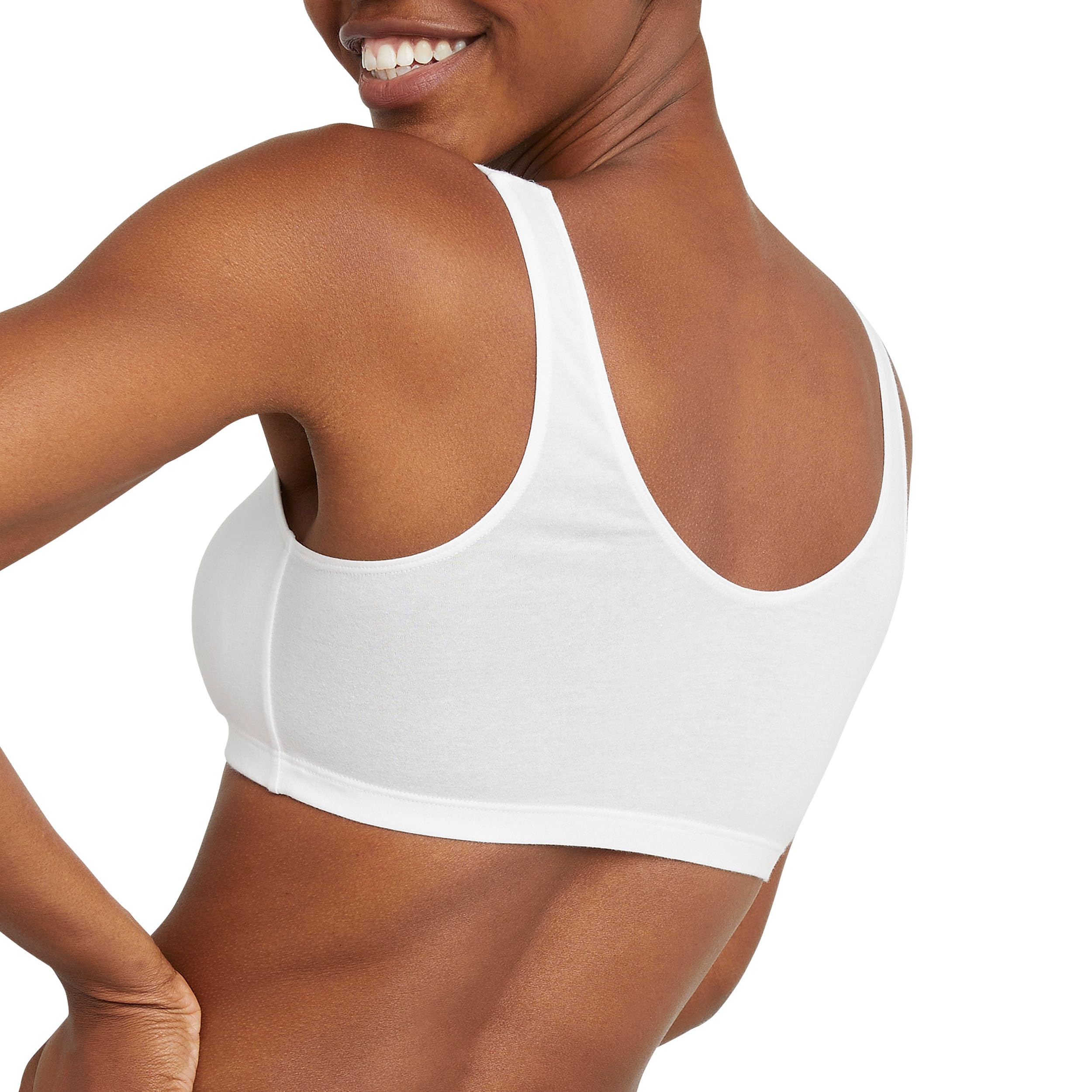 Hanes Women's Scoopneck Cotton Bralette Crop Top (3 Pack)