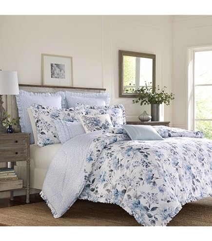 Amazon.com: Laura Ashley - Euro Shams, 100% Smooth Cotton with