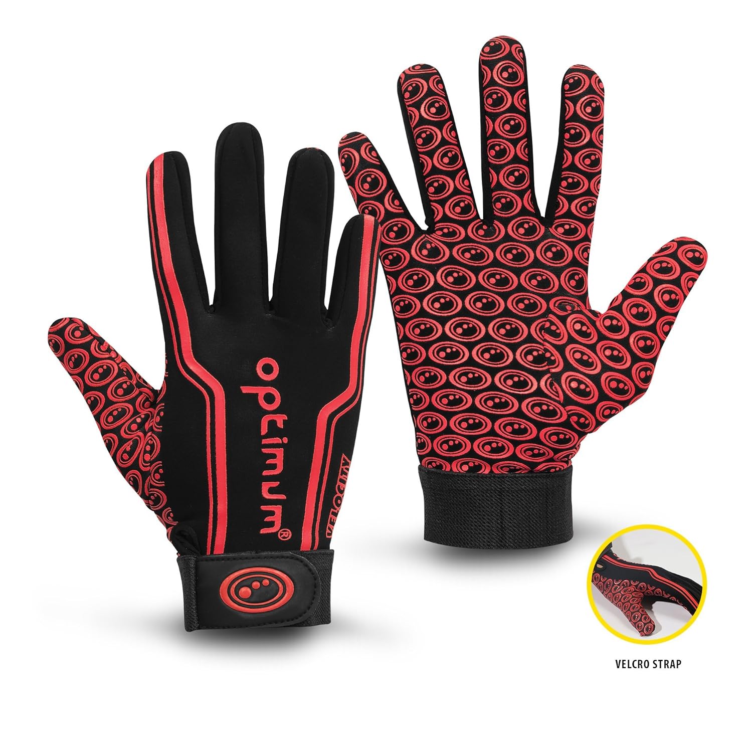 Optimum Junior Velocity Rugby Gloves, Black/Red, 2XSmall (SB) Amazon
